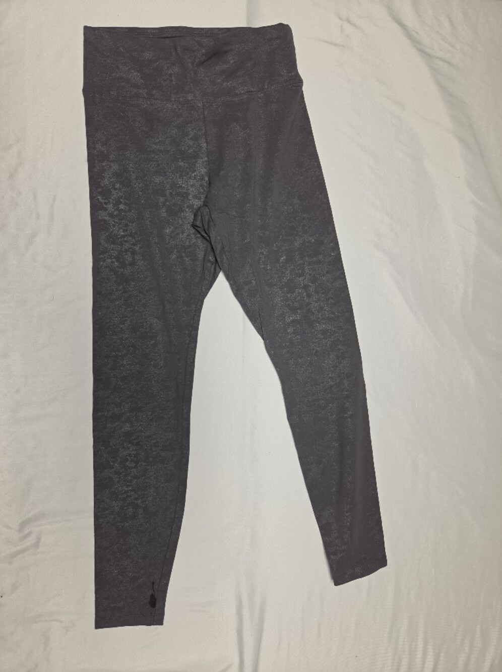 Express Black Shiny Metallic Foil Floral Print Leggings Size XS High Waisted
